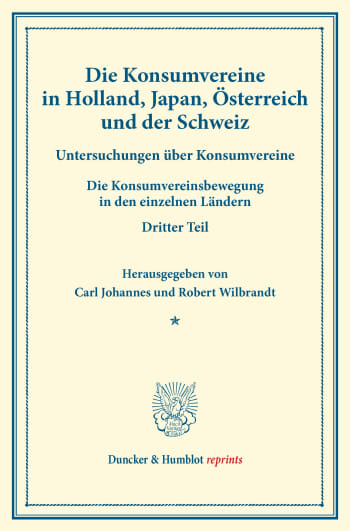 Cover: Die Konsumvereine in Holland, Japan, Österreich und der Schweiz