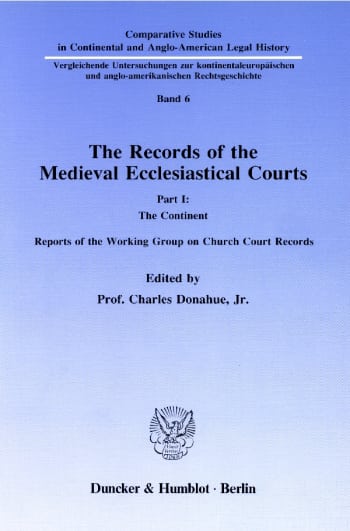 Cover: The Records of the Medieval Ecclesiastical Courts