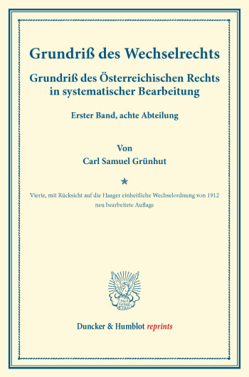 Cover: Grundriß des Wechselrechts