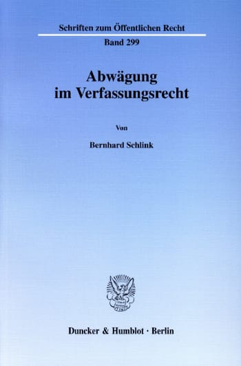 Cover: Abwägung im Verfassungsrecht