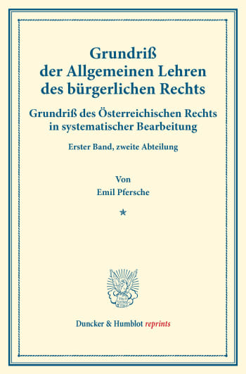 Cover: Grundriß der Allgemeinen Lehren des bürgerlichen Rechts