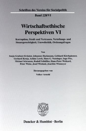 Cover: Wirtschaftsethische Perspektiven VI