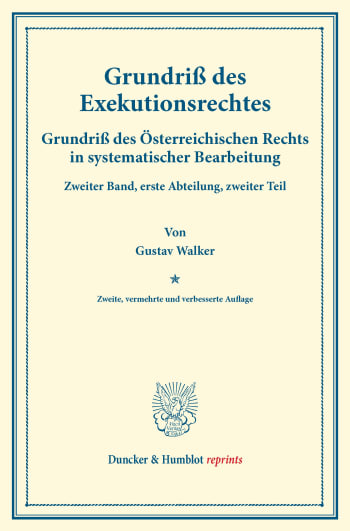 Cover: Grundriß des Exekutionsrechtes