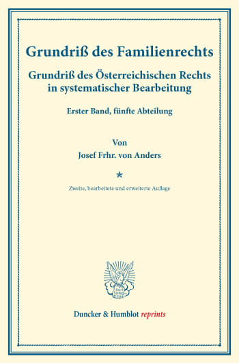 Cover: Grundriß des Familienrechts