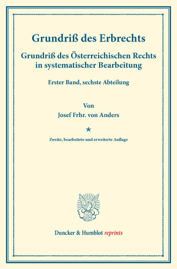 Cover: Grundriß des Erbrechts