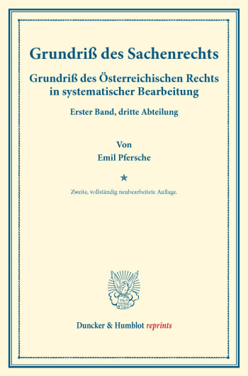 Cover: Grundriß des Sachenrechts