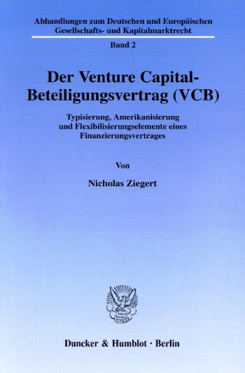 Cover: Der Venture Capital-Beteiligungsvertrag (VCB)