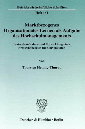 Cover: Marktbezogenes Organisationales Lernen als Aufgabe des Hochschulmanagements