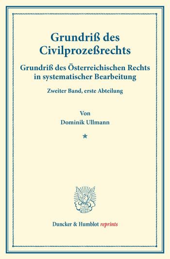 Cover: Grundriß des Civilprozeßrechts