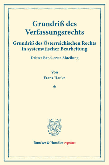 Cover: Grundriß des Verfassungsrechts