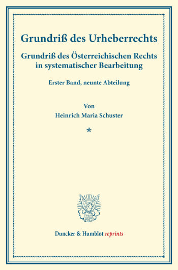 Cover: Grundriß des Urheberrechts