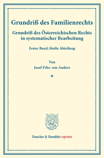 Cover: Grundriß des Familienrechts