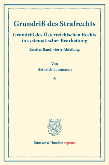 Cover: Grundriß des Strafrechts