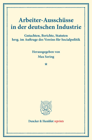 Cover: Arbeiter-Ausschüsse in der deutschen Industrie