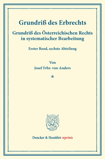 Cover: Grundriß des Erbrechts