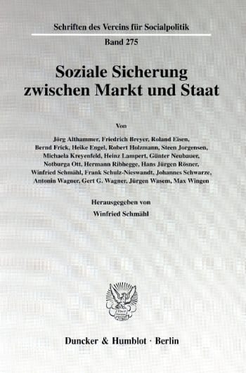 Cover: Soziale Sicherung zwischen Markt und Staat