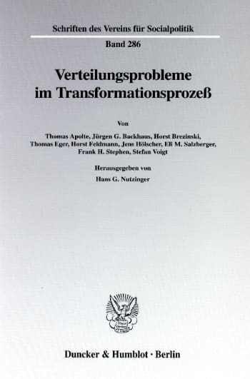 Cover: Verteilungsprobleme im Transformationsprozeß