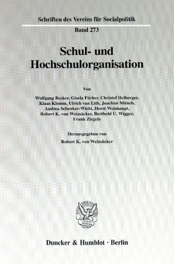 Cover: Schul- und Hochschulorganisation