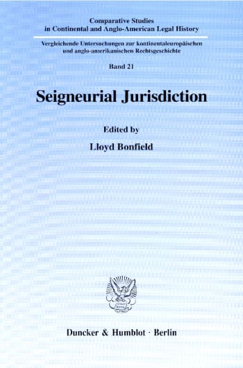 Cover: Seigneurial Jurisdiction