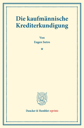 Cover: Die kaufmännische Krediterkundigung