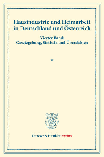 Cover: Hausindustrie und Heimarbeit in Deutschland und Österreich