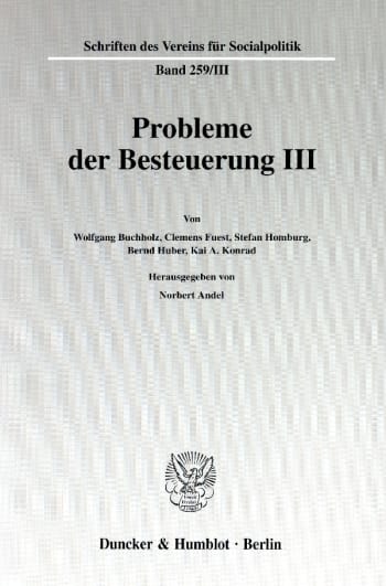 Cover: Probleme der Besteuerung III