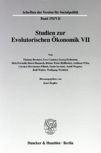 Cover: Studien zur Evolutorischen Ökonomik VII