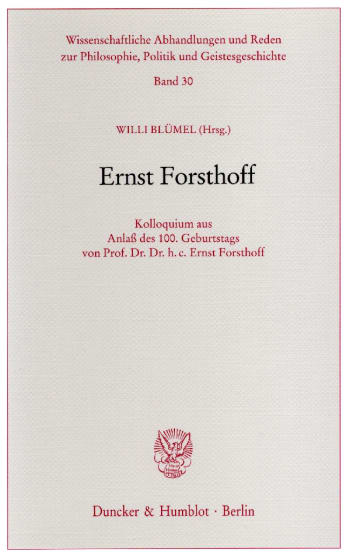 Cover: Ernst Forsthoff