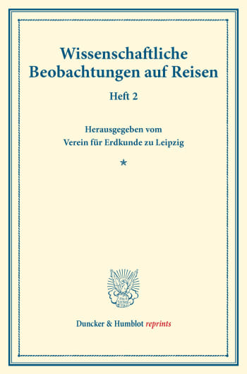 Cover: Wissenschaftliche Beobachtungen auf Reisen