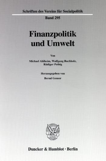 Cover: Finanzpolitik und Umwelt