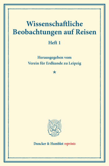 Cover: Wissenschaftliche Beobachtungen auf Reisen