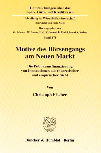 Cover: Motive des Börsengangs am Neuen Markt