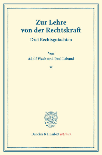 Cover: Zur Lehre von der Rechtskraft