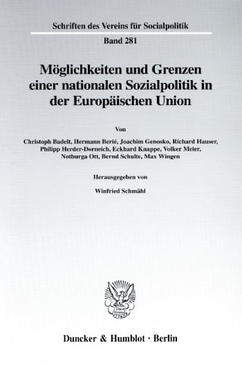 Cover: Möglichkeiten und Grenzen einer nationalen Sozialpolitik in der Europäischen Union