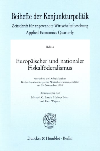 Cover: Europäischer und nationaler Fiskalföderalismus