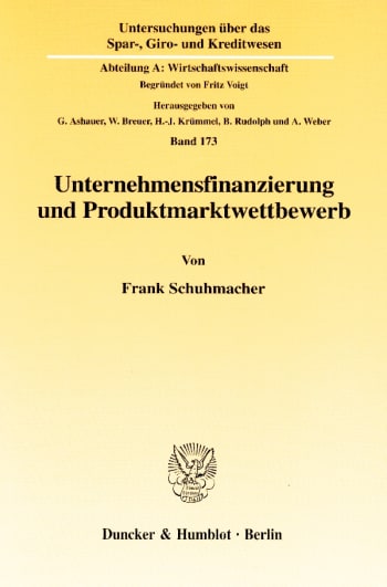 Cover: Unternehmensfinanzierung und Produktmarktwettbewerb