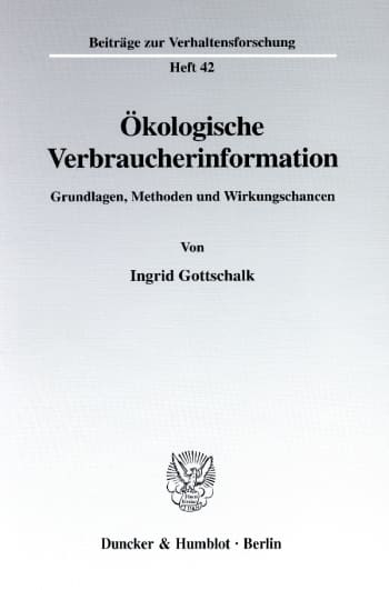 Cover: Ökologische Verbraucherinformation