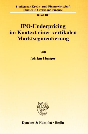 Cover: IPO-Underpricing im Kontext einer vertikalen Marktsegmentierung