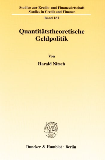 Cover: Quantitätstheoretische Geldpolitik