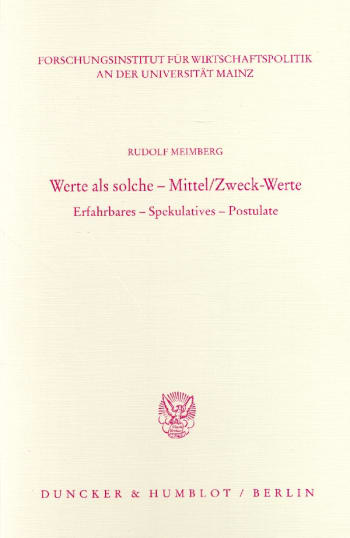 Cover: Werte als solche - Mittel/Zweck-Werte