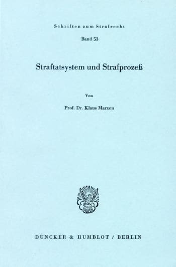 Cover: Straftatsystem und Strafprozeß