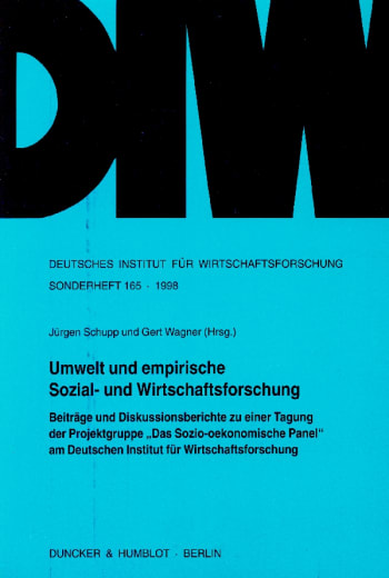 Cover: Umwelt und empirische Sozial- und Wirtschaftsforschung