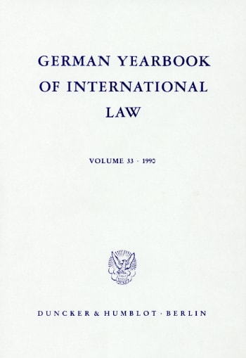 Cover: German Yearbook of International Law / Jahrbuch für Internationales Recht