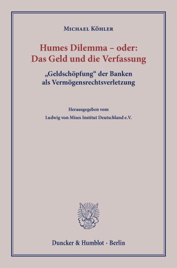 Cover: Humes Dilemma – oder: Das Geld und die Verfassung