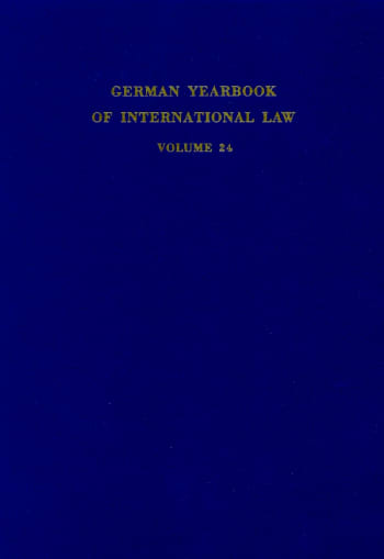 Cover: German Yearbook of International Law / Jahrbuch für Internationales Recht