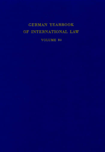 Cover: German Yearbook of International Law / Jahrbuch für Internationales Recht