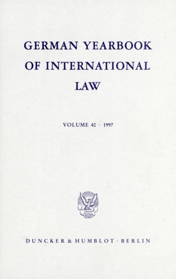 Cover: German Yearbook of International Law / Jahrbuch für Internationales Recht