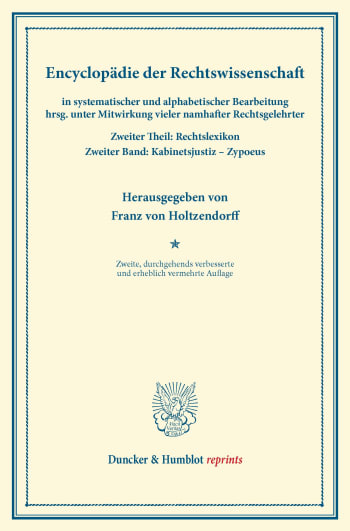 Cover: Encyclopädie der Rechtswissenschaft