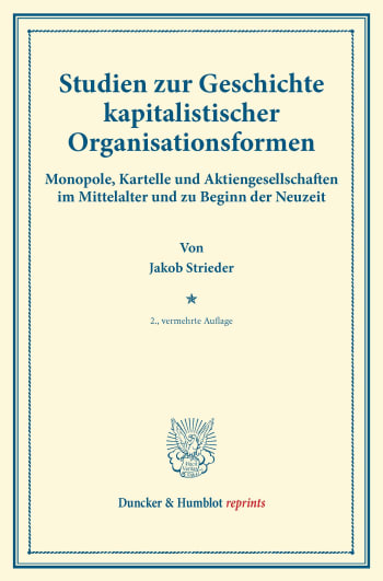 Cover: Studien zur Geschichte kapitalistischer Organisationsformen