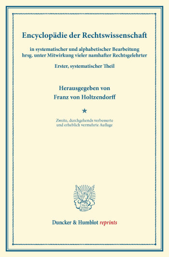 Cover: Encyclopädie der Rechtswissenschaft